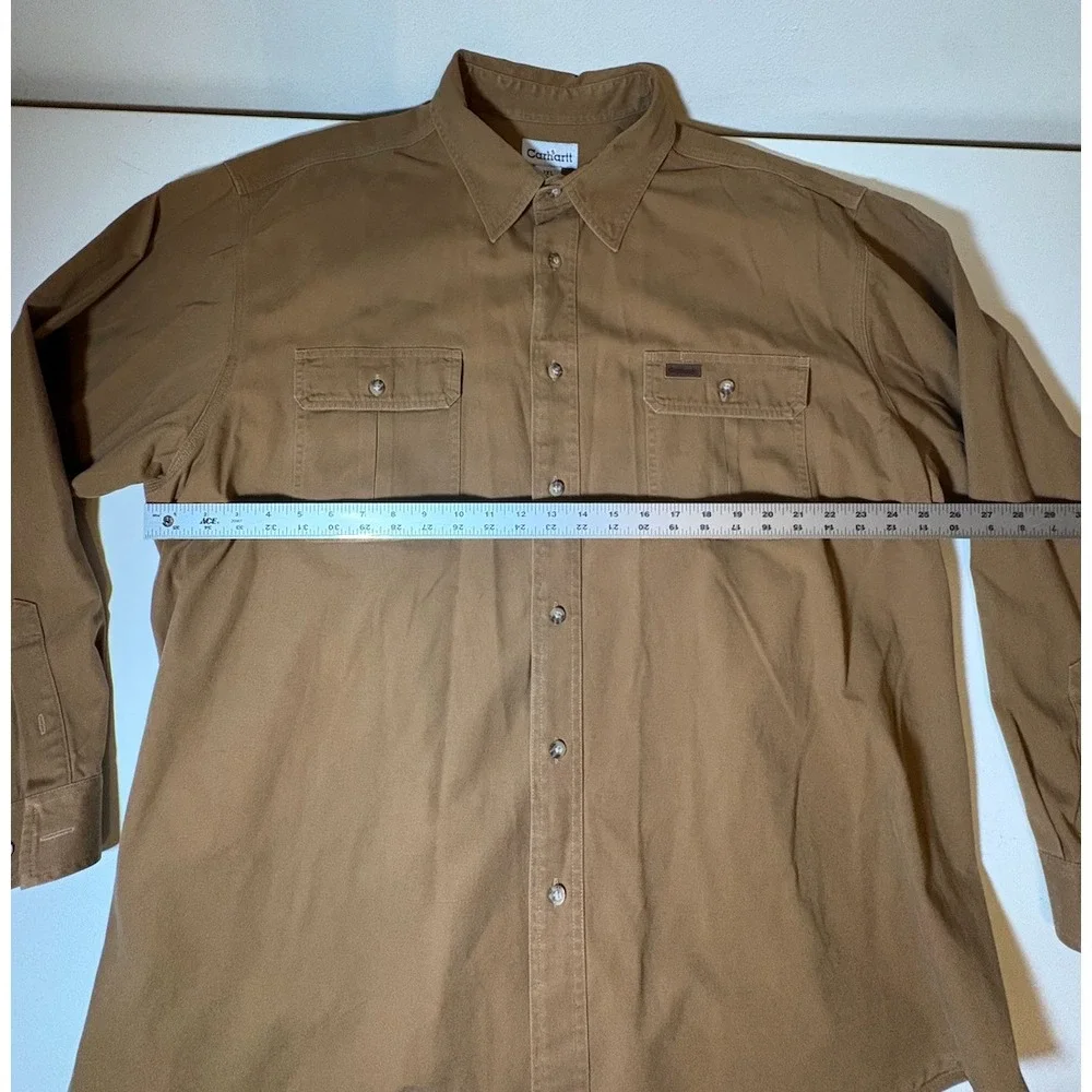 Carhartt Men's Heavy Duty Brown Button Down Shirt Jacket | 2XL